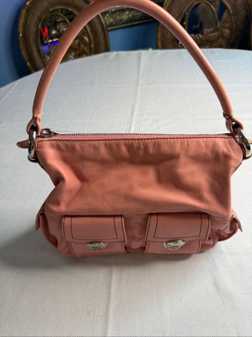 Marc Jacobs Blake Blush Pink Y2K Leather Multi Pocket Hobo Purse Handbag - Picture 5 of 16